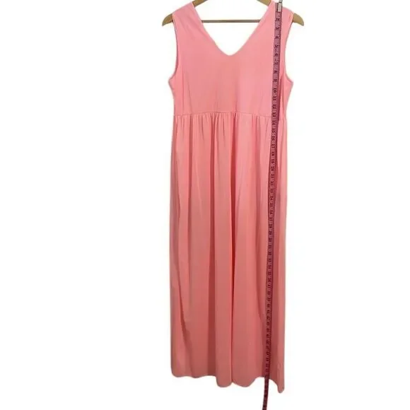 Vintage Pink Coquette Long Nightgown, Lingerie, Sexy, Romantic, bows, Large - Picture 4 of 4